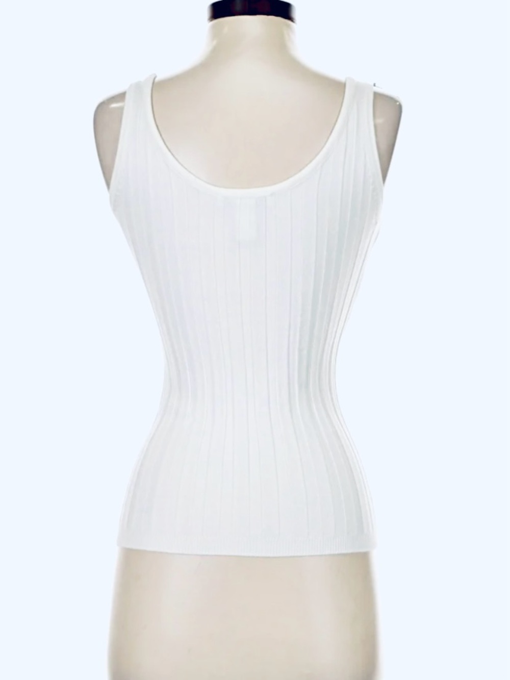bebe White Ribbed Tank Top